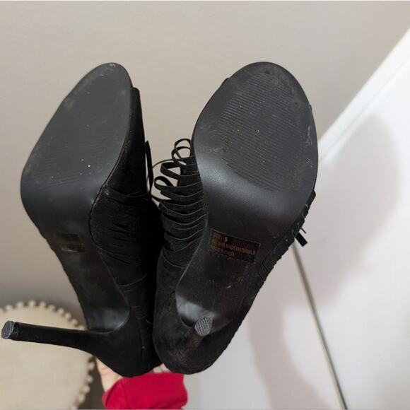 Charlotte Russe Fringe Peep Toe Booties - Picture 4 of 5